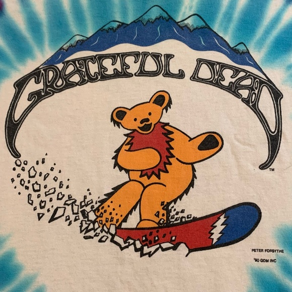 Vintage ‘90 Grateful Dead Snowboard Bears Tie Dye - Picture 8 of 9